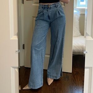 Blank NYC Blue Flare Wide Leg Jeans